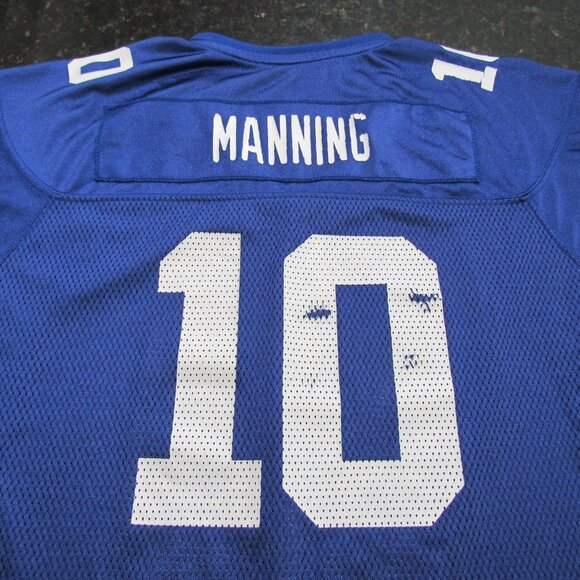 Vintage Reebok on Field Womens NFL NY Eli Manning #10 XL Blue w/ White Jersey - Picture 8 of 16